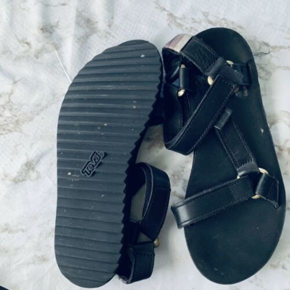 Teva Black Original Universal Craft Leather Sandal - Picture 3 of 4